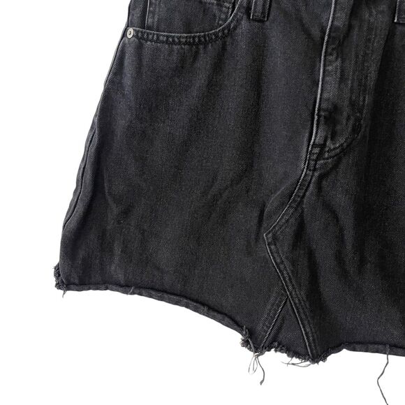Madewell 27 Denim Frisco Mini Skirt Denim Lunar Wash Black Raw Hem J3510 - Picture 7 of 8